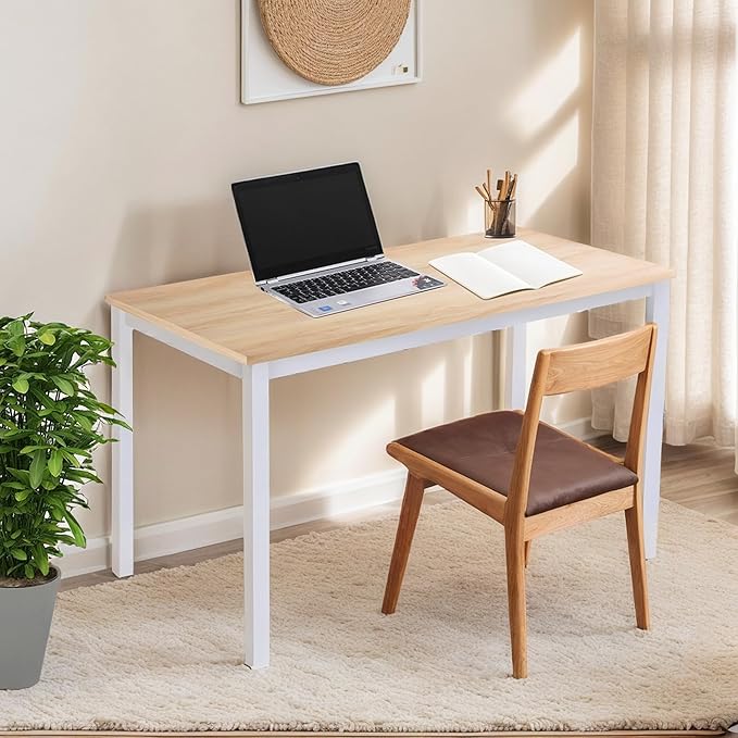 47 inch Large Computer Desk Wood, Modern Simple Style Desk by GLGLOBALLIFE--Abrandthatyoucantrust