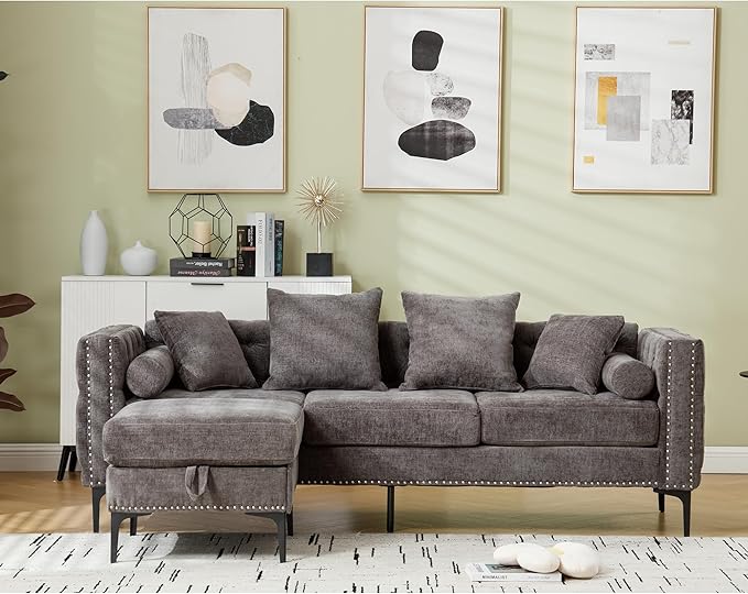 Ball & Cast 85" L Shaped Sectional Sofa - Image 7
