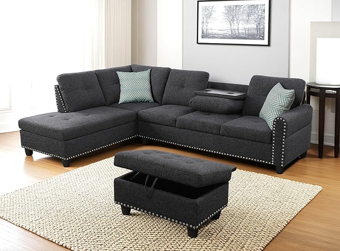 98 Inch L Shaped Sectional Sofa - Image 5