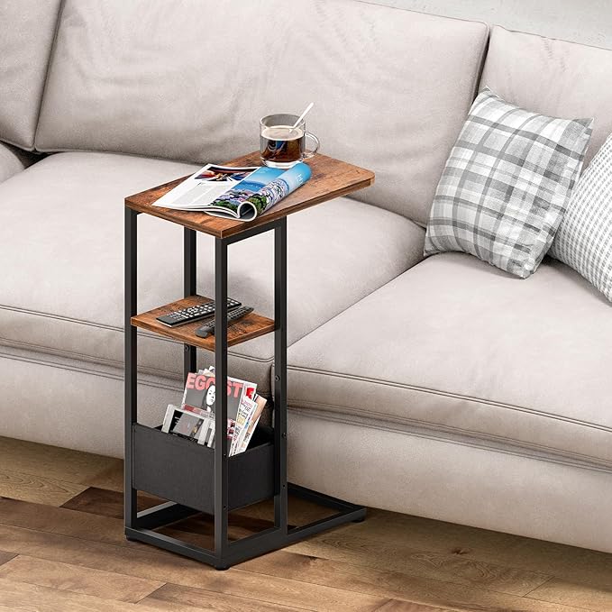 C Shaped End Table, Small Side Table - Image 9