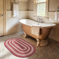 Autumn Maple Burgundy and Tan Oval Braided Rug, Everywhere by Homespice
