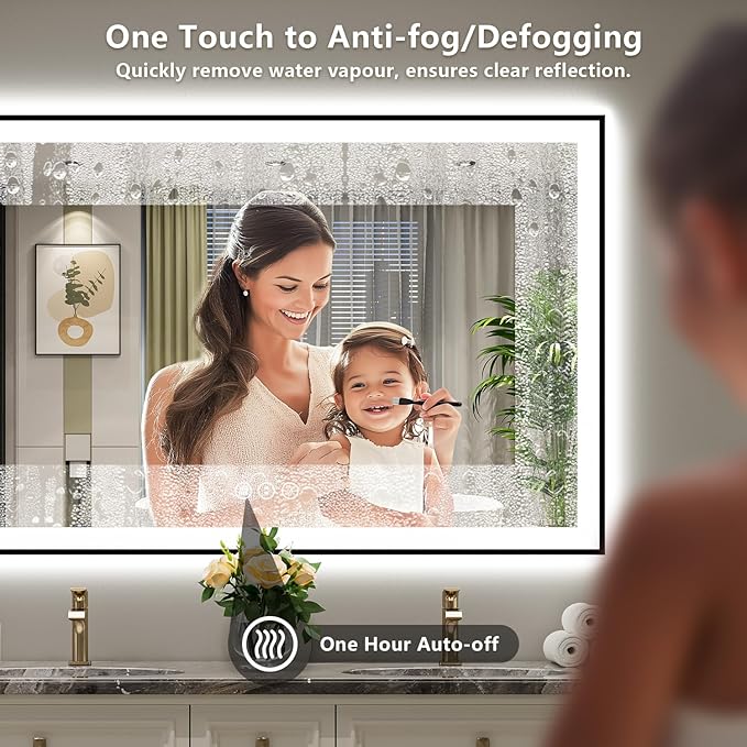 40x32 Inch LED Bathroom Mirror - Image 6