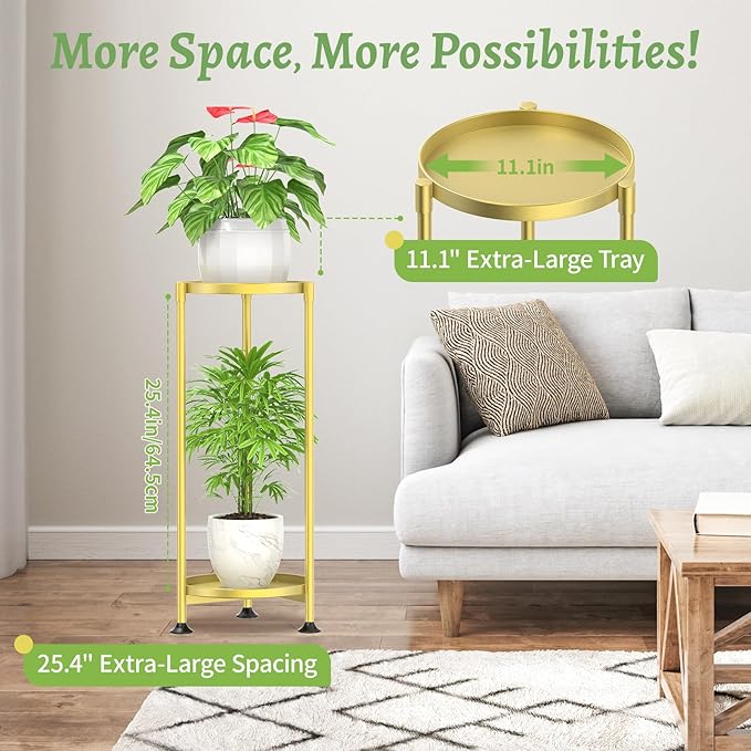 KMOTASUO 2 Tier Plant Stand Indoor - Image 5
