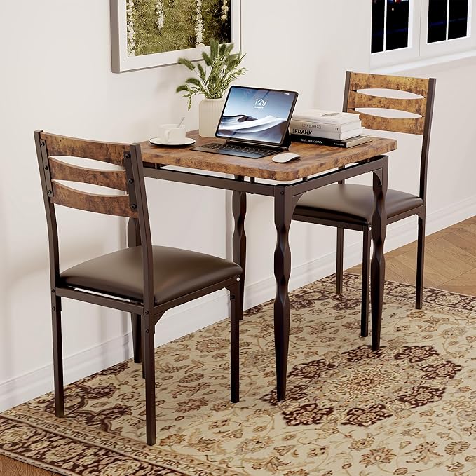 GarveeHome Dining Table Set for 2, Dining Table and Chairs Set of 2, 3 Piece - Image 6