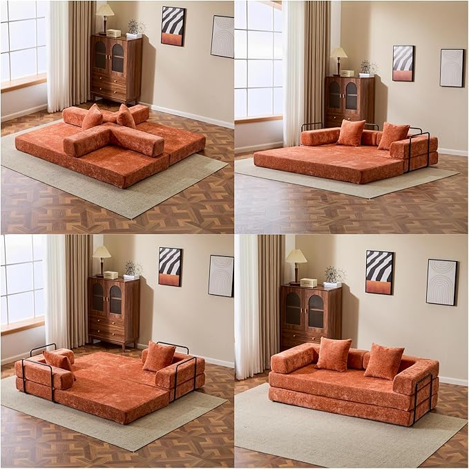 Convertible Sofa Bed, Compression Futon Sofa - Image 4