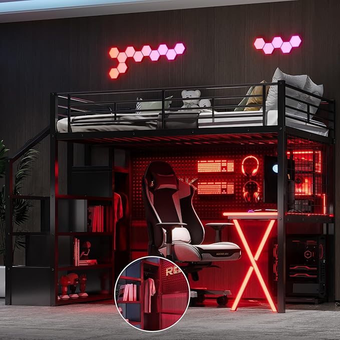 Merax Full Size Metal Loft Bed - Image 3