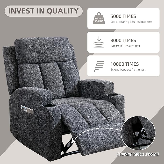 Phoenix Home Manual Recliner Chair Set of 2 - Image 7