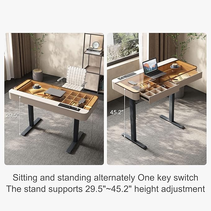 Lartis Office Desk, Electric Computer Lift Table Standing Desk - Image 7