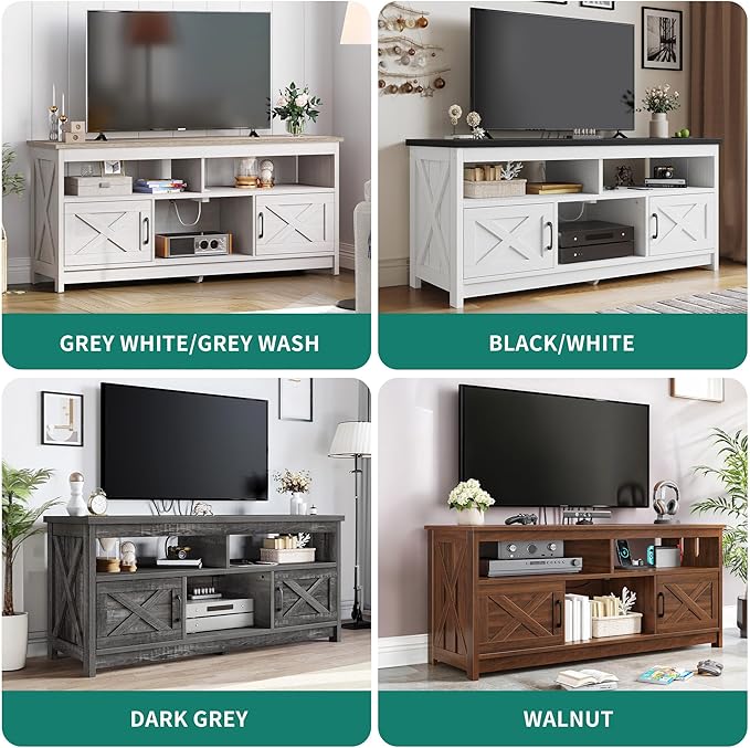 YITAHOME TV Stand for 65/55 Inch TV, Farmhouse Entertainment Center - Image 2