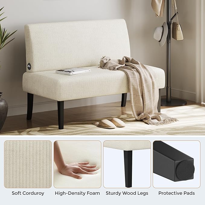 Yaheetech Small Mini Sofa Couch Armless Loveseat Futon - Image 5