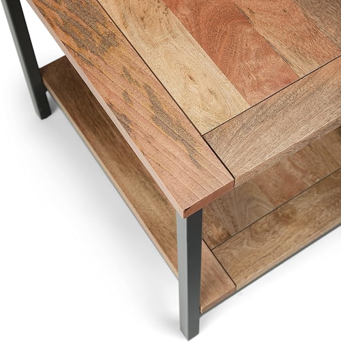 SIMPLIHOME Skyler SOLID MANGO WOOD and Metal 22 inch Wide Square Industrial End - Image 10