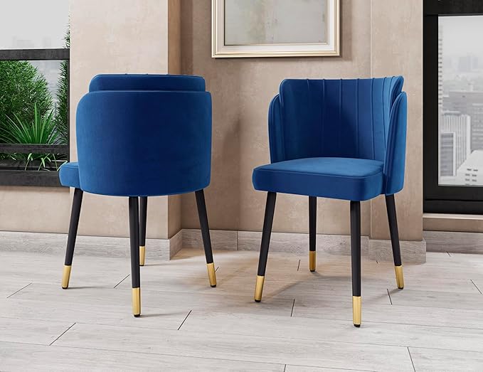 Manhattan Comfort Zephyr Modern Velvet Dining Chair, Solid Wood Frame - Image 2