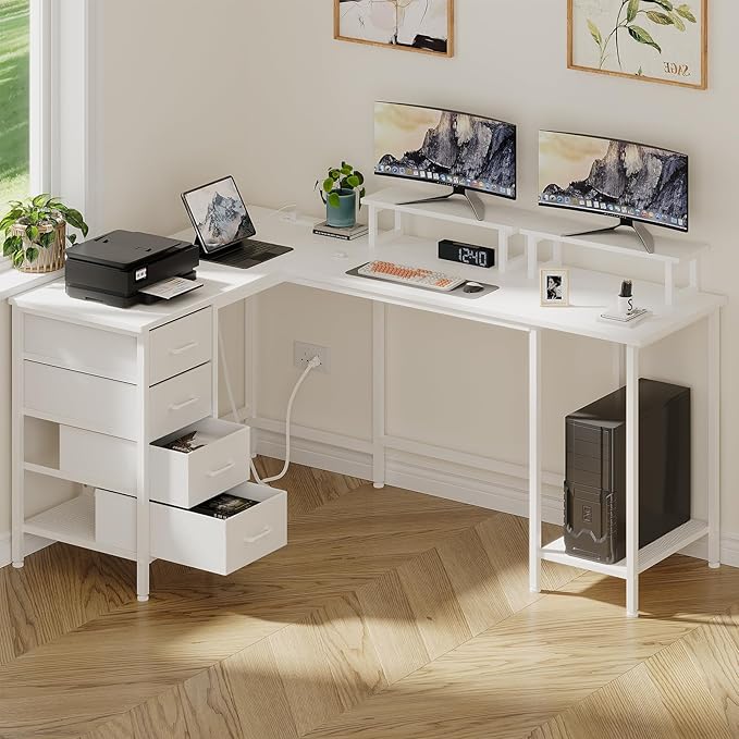 59 inch L Shaped Computer Desk - Image 9