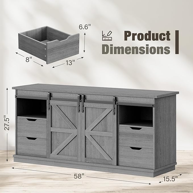 YESHOMY TV Stand for Televisions up to 65 Inchs, - Image 2