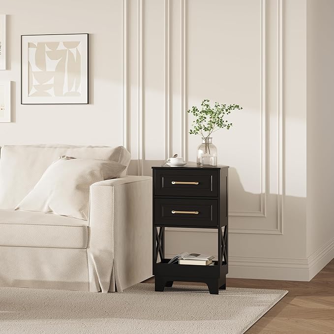 Tall Nightstand Set of 2 Side Table - Image 8