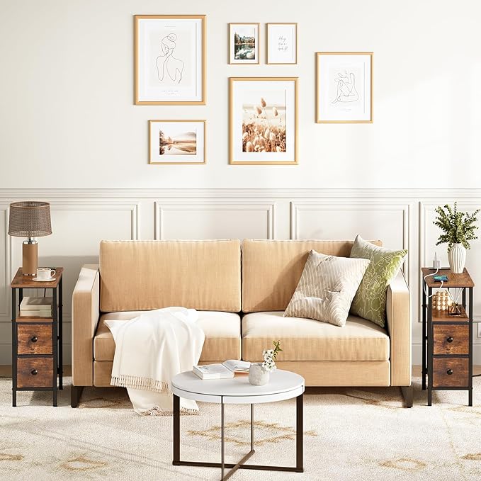 HOOBRO Set of 2 Narrow End Tables - Image 5
