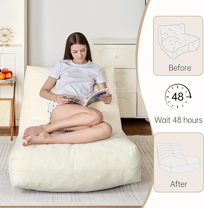 Bean Bag Chairs for Adults, Memory Foam Bean Bag Chair, Spacious Single Sofa - Image 5