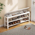 Shoe Rack Bench Seat Rubberwood 2-Tier Wooden Storage Bench 550lbs Compact by IUNVR