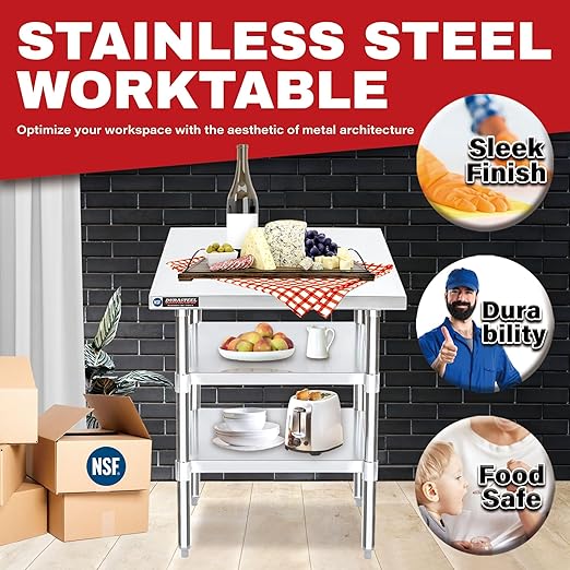 DuraSteel Food Prep Stainless Steel Table - Image 4