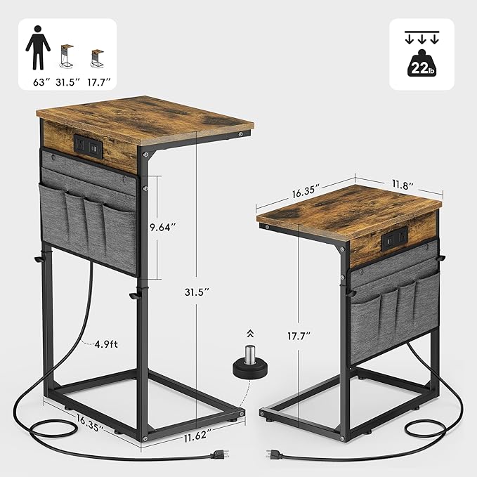Vagusicc C-Shaped End Table Set of 2 - Image 3