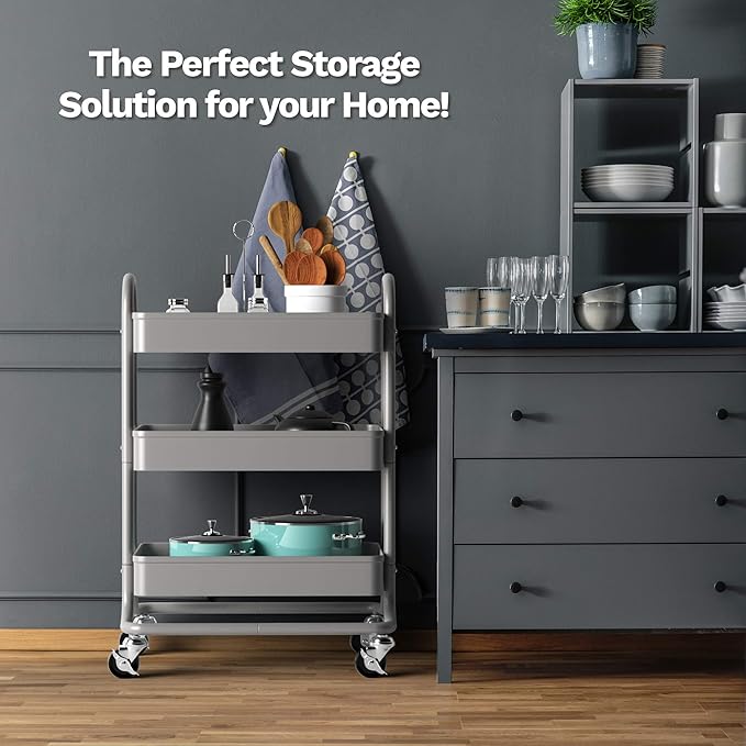 KoolerThings 3-Tier Rolling Metal Storage Organizer - Image 7