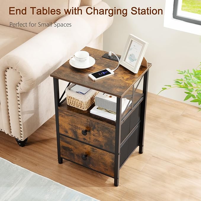 AMHANCIBLE Night Stand Set 2, Nightstand - Image 7