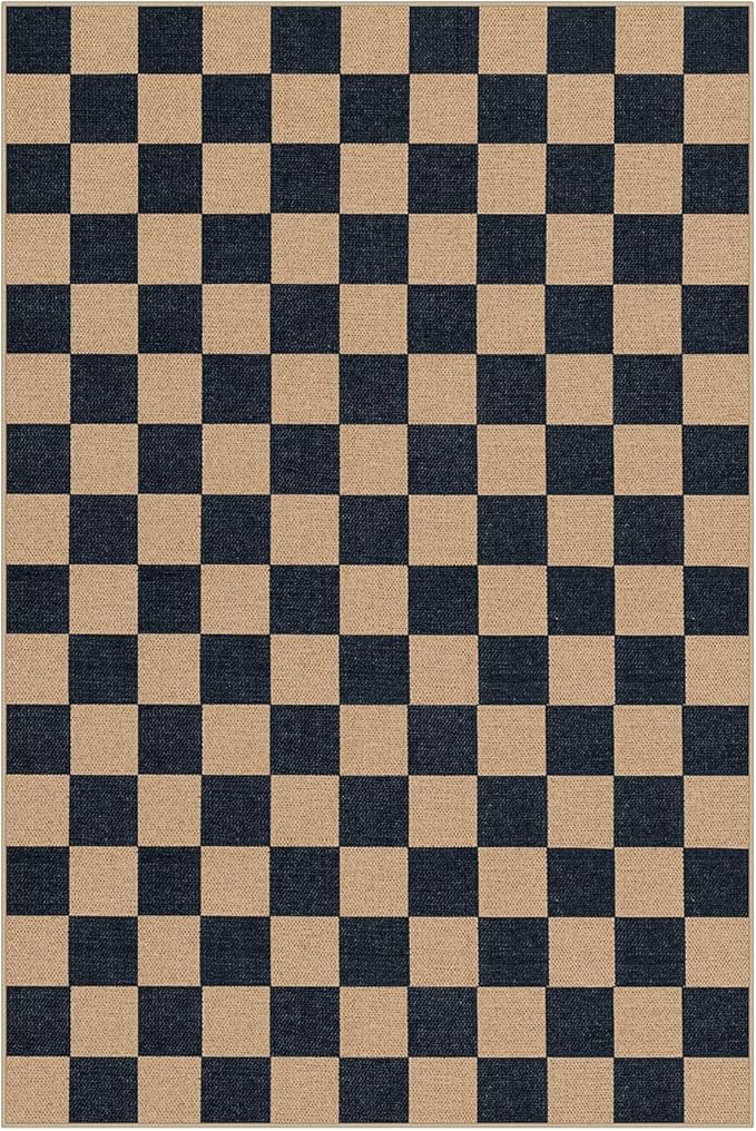 Lahome Checkered Easy Jute Carpet, Washable Area Rug 6x9 Neutral Outdoor Patio - Image 8