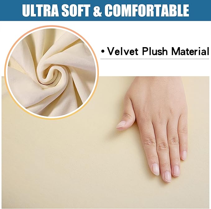 Smiry Velvet Seat Covers for Dining Room Chair Set of 6, Stretch Fit Removable - Image 2