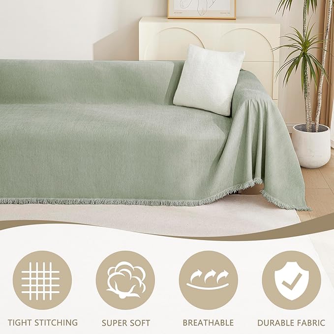 MYSKY HOME Couch Cover L Shape, Sectional Couch Covers, Couch Cover Blanket - Image 2