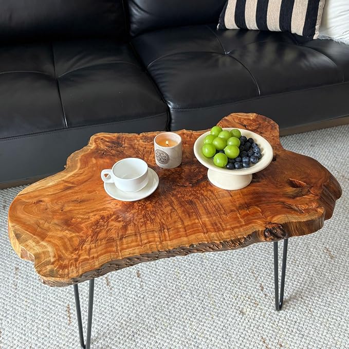 Live Edge Coffee Table, Natural Wood Coffee Table by Unknown