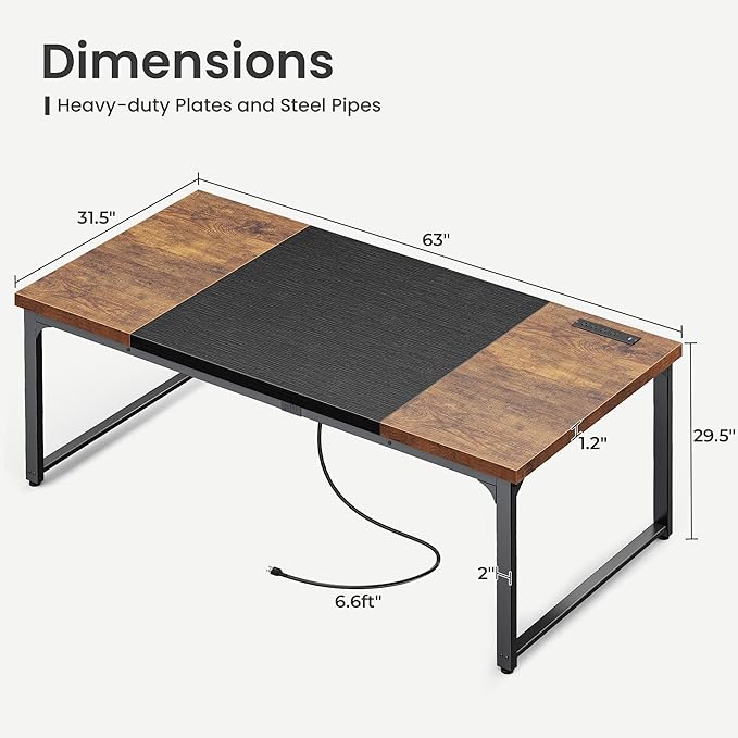 Huuger 63 x 31.5 inch Desk - Image 3