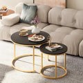 Garden 4 you Nesting Coffee Table, 23.6" Round Coffee Table Set of 2, Wooden by Garden4you