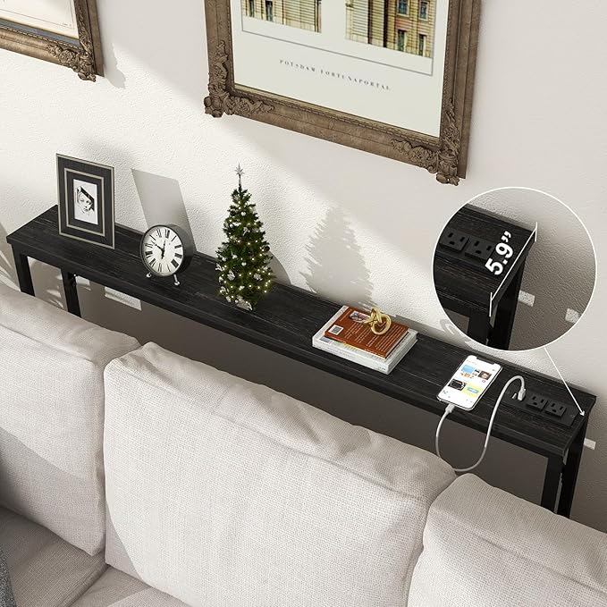 Tohomeor 5.9" Skinny Behind Sofa Console Table - Image 4