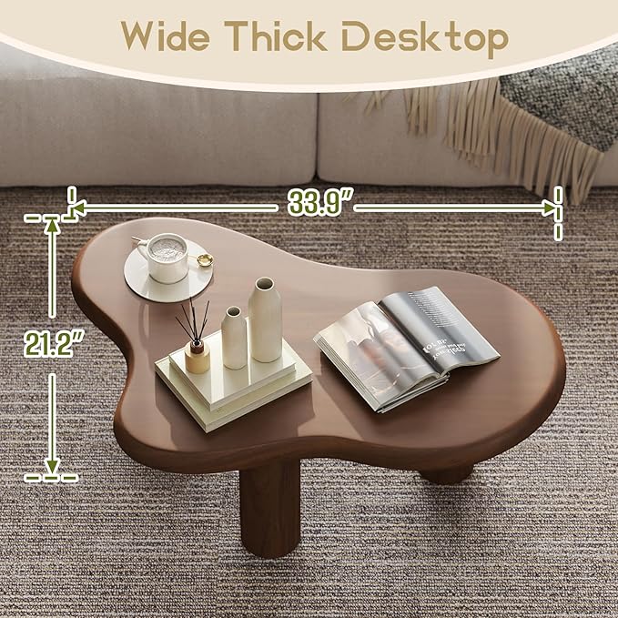 HollyHOME Cloud Coffee Table, Unique Design Accent Table - Image 3