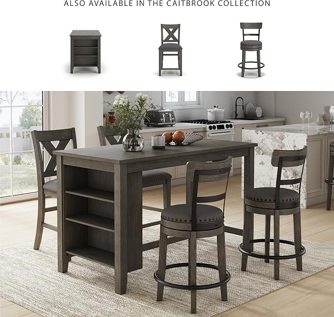Signature Design by Ashley Caitbrook 24" Farmhouse Counter Height Upholstered - Image 6