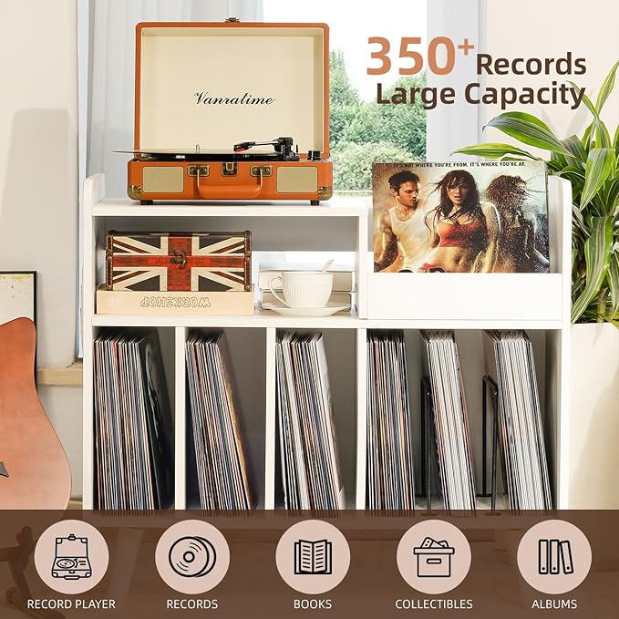 Record Player Stand, Large Record Player Table Cabinet - Image 4