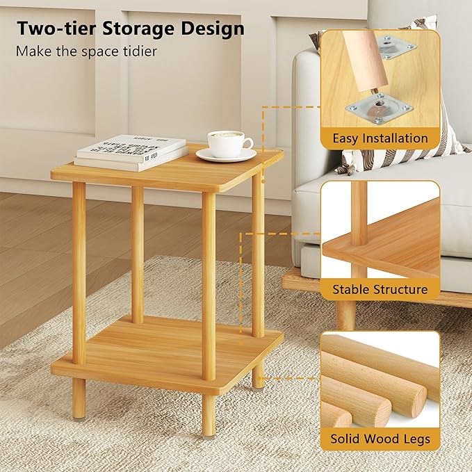 2-Tier End Table, Minimalist Modern - Image 5