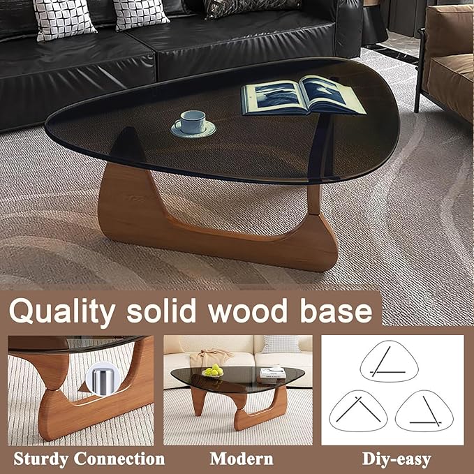 Modern Glass Coffee Table for Living Room, Mid Century Coffee Table, Stylish - Image 5