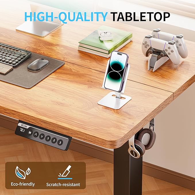 Electric Standing Desk, 55x24 inches Height Adjustable Desk, Sit to Stand Desks - Image 9