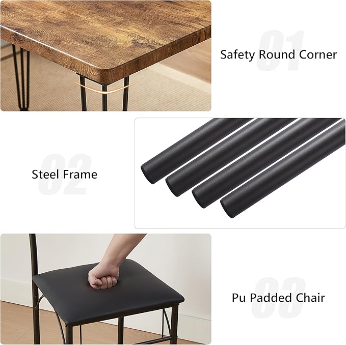 VECELO 5-Piece Dining Table Set - Image 7