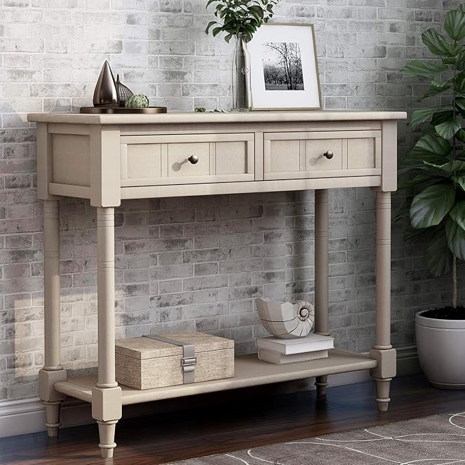 Bellemave Console Table with Drawers, Retro Entryway Table with 2 Drawers and - Image 8