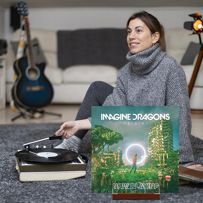 Now Playing Vinyl Record Stand, Light up Record Holder, Wooden Acrylic Display - Image 5