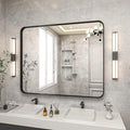 Bathroom Mirror 30x40 inch, Modern Round Corner Bathroom Vanity Mirror by VooBang