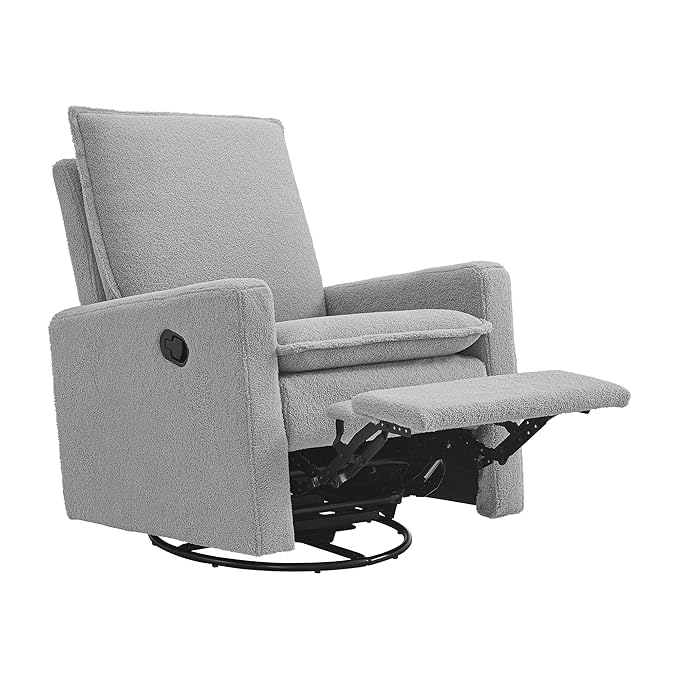 Oxford Baby Uptown Upholstered Swivel Glider and Recliner Nursery Chair - Image 5