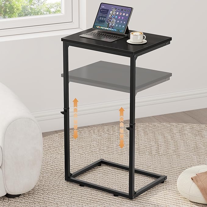 Vagusicc C Shaped End Table for Couch, 33.2'' Extra Tall C Table Adjustable by Vagusicc