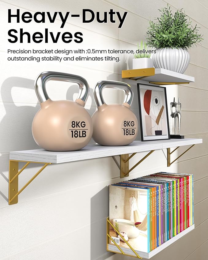 BAYKA Wall Shelves for Bedroom Decor, Floating Wall Shelves for Living Room - Image 5