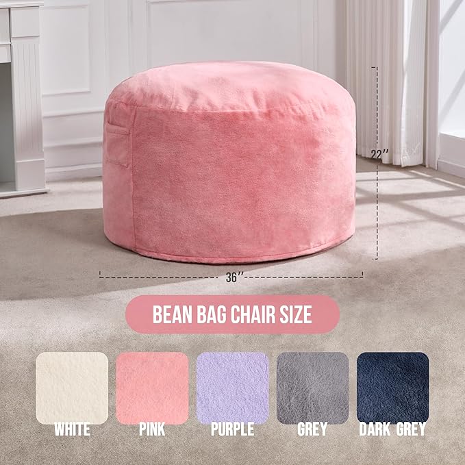 Hobestluk 3ft Bean Bag Chairs for Adults Large Beanbag Chair - Image 2