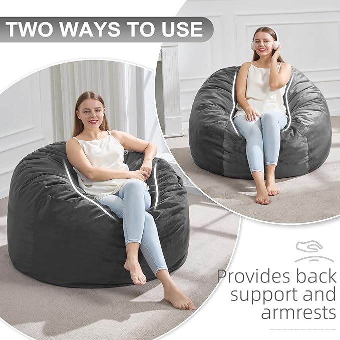 Hobestluk 3FT Bean Bag Chair Giant Bean Bag Chairs - Image 4