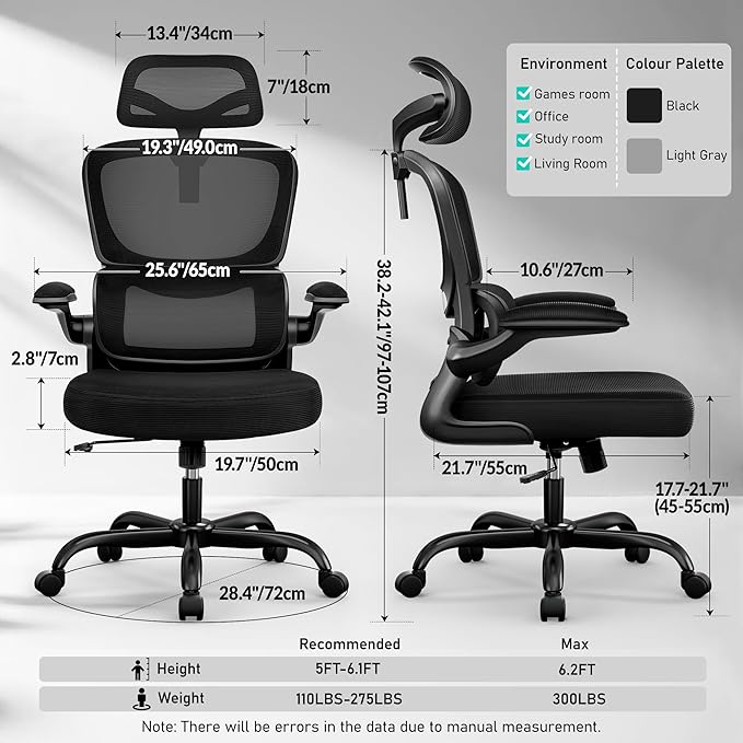High Back Ergonomic Office Chair, Breathable Mesh Desk Chair - Image 2