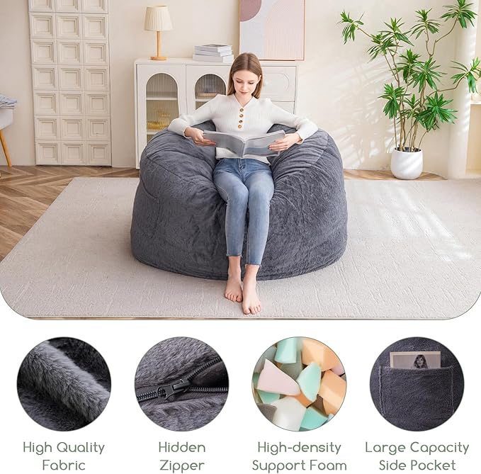 HIGOGOGO Giant Bean Bag Chair Bed - Image 3